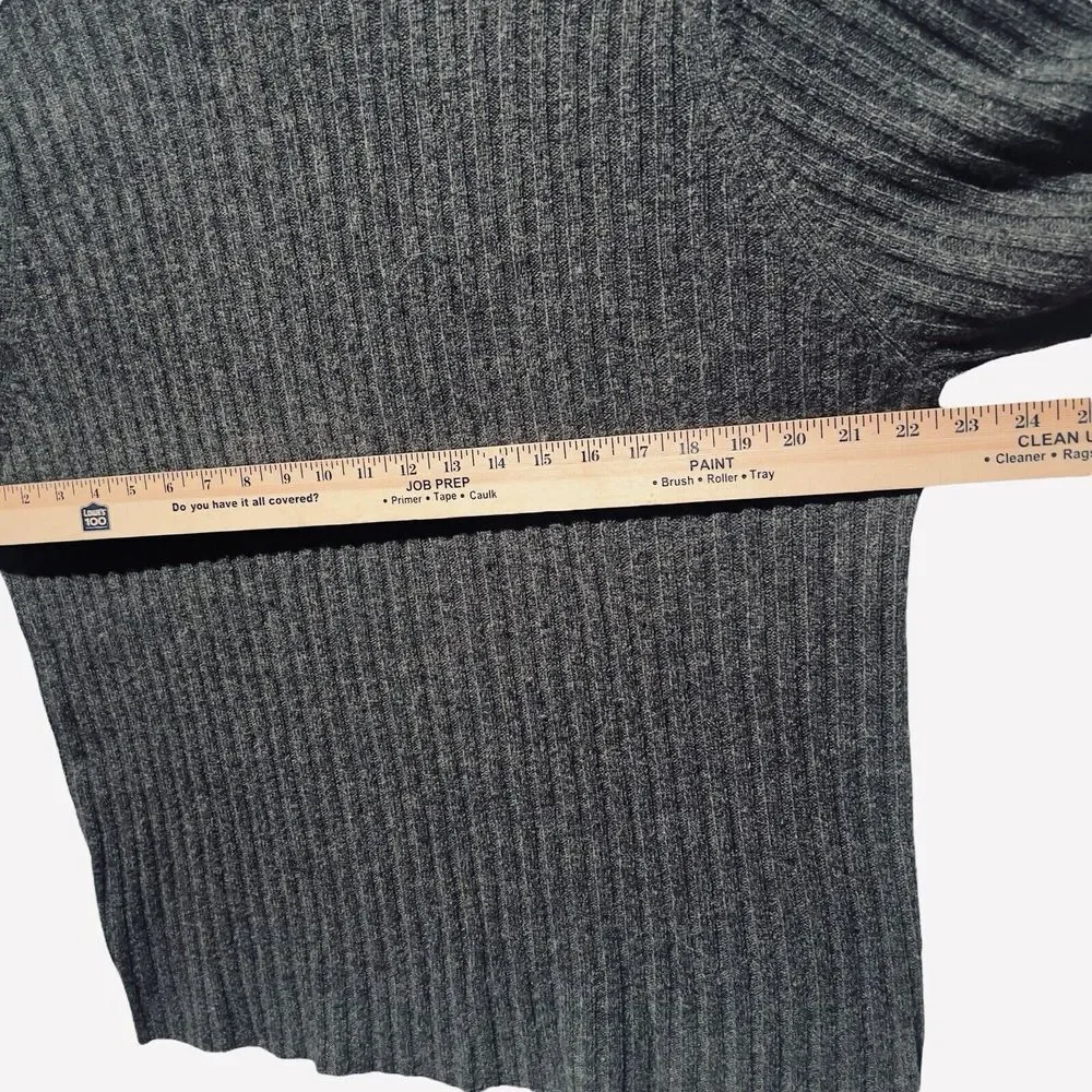 Vintage Abercrombie & Fitch Mockneck Sweater Size XL Gray Lambswool Patch Elbows